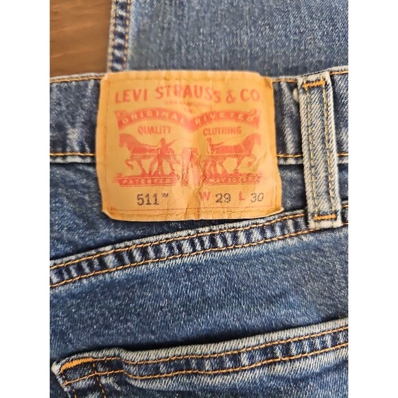 LEVI'S 511 Mens Jeans Size 29x30 Blue Medium Wash Tapered G1 - Picture 5 of 9